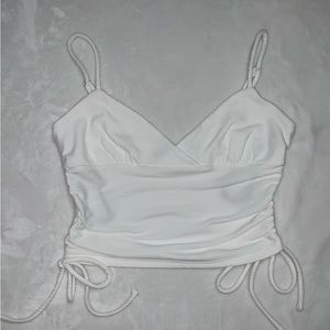 Forever 21 White Ruched Top